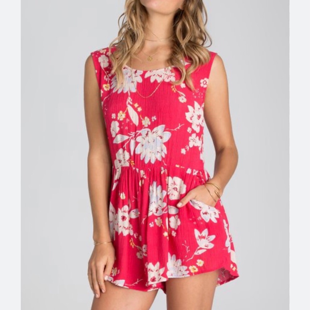 Billabong Romper Desert Dreams Pink with Floral Print